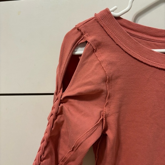 Free People Daisy Chain Cuffed Long Sleeve Top Pink - Picture 4 of 9